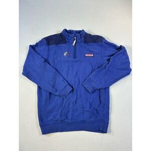 Vineyard Vines 1/4 Zip Shep Shirt Blue Quilted Shoulder Pullover Women's XS